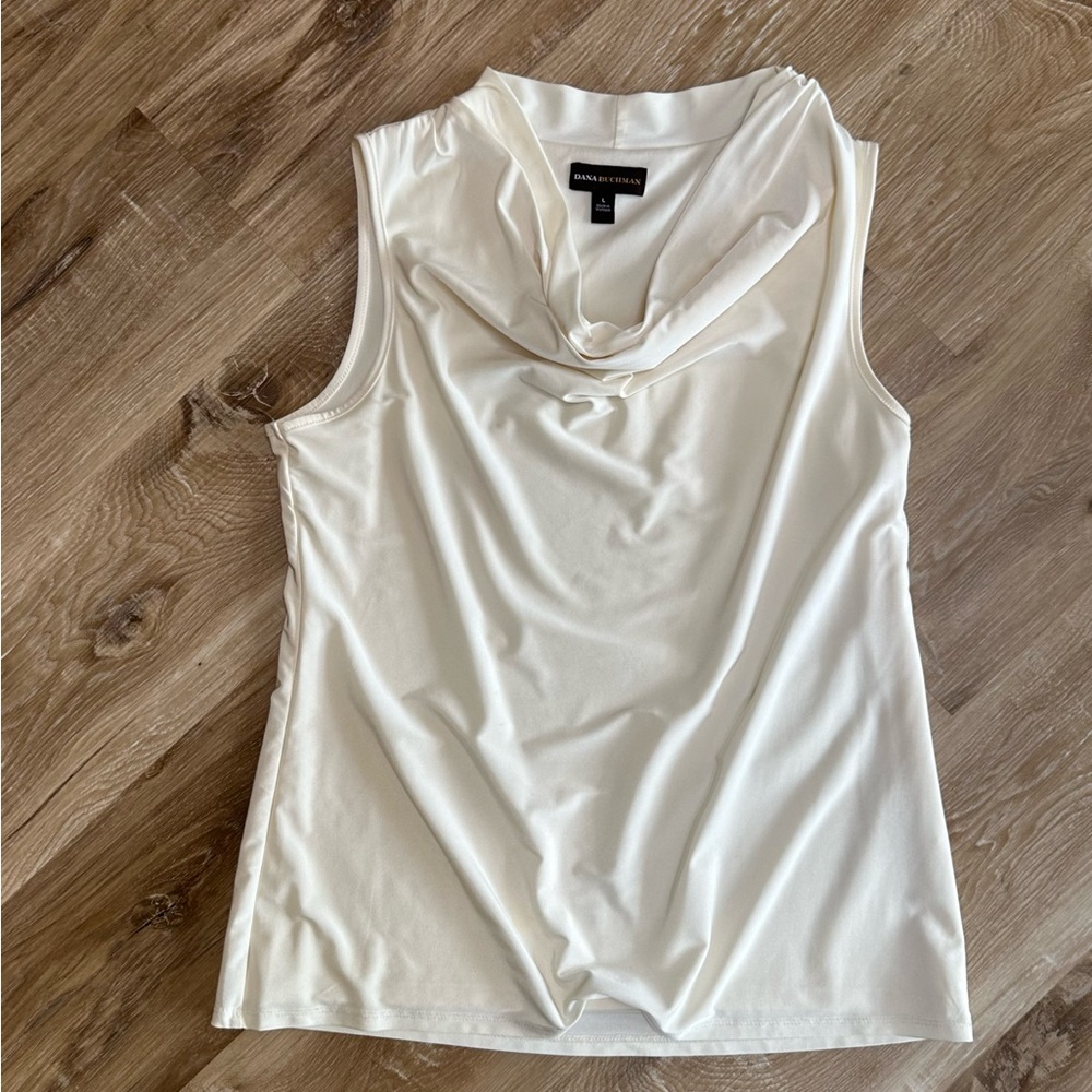 Dana Buchman Cream Sleeveless Cowl Neck Camisole